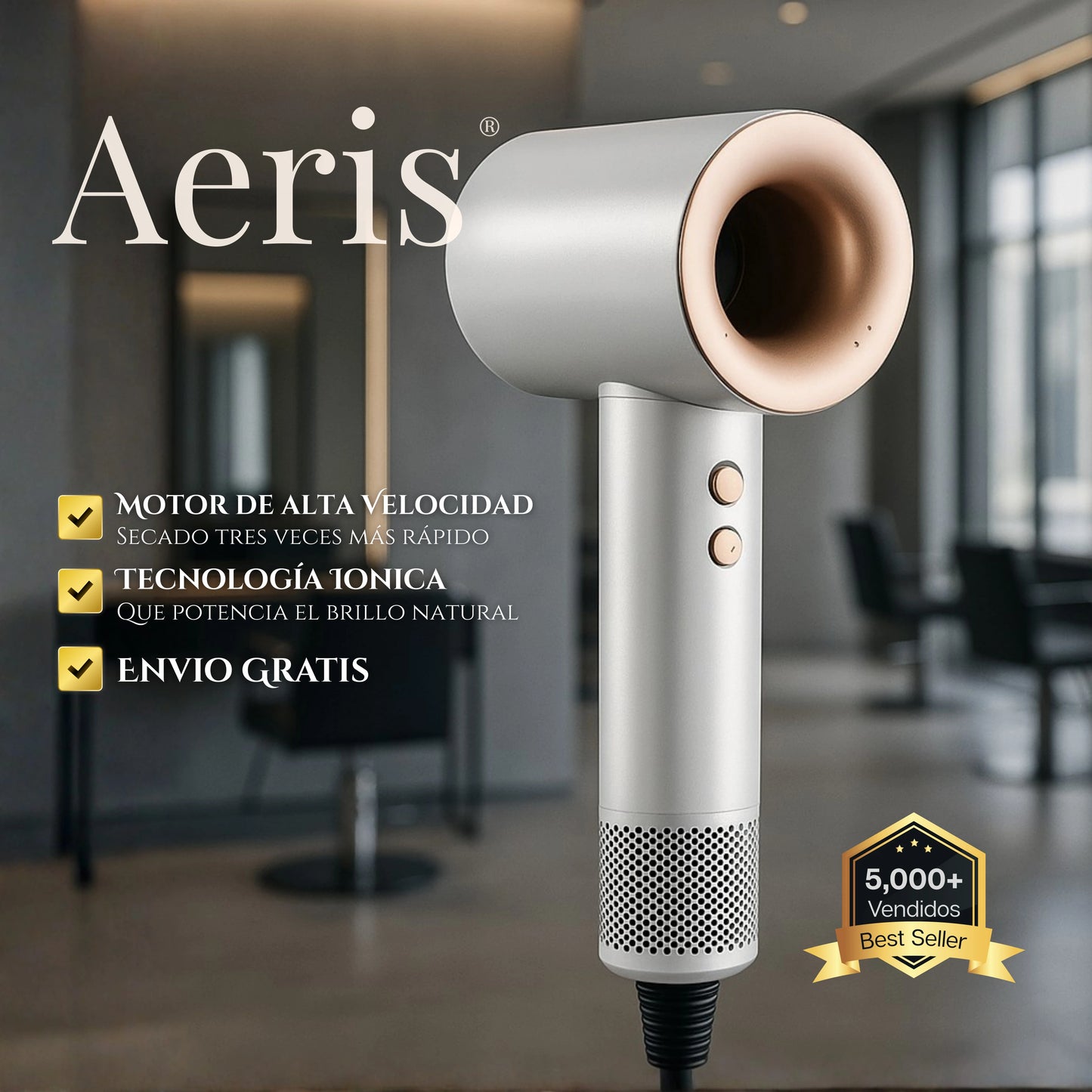 Aeris | Secador de Cabello De Alta Velocidad