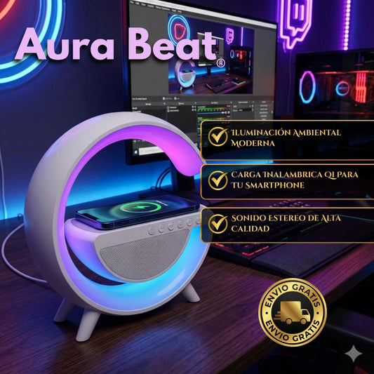 Aura Beat | Estación Inteligente de Sonido y Carga Inalámbrica