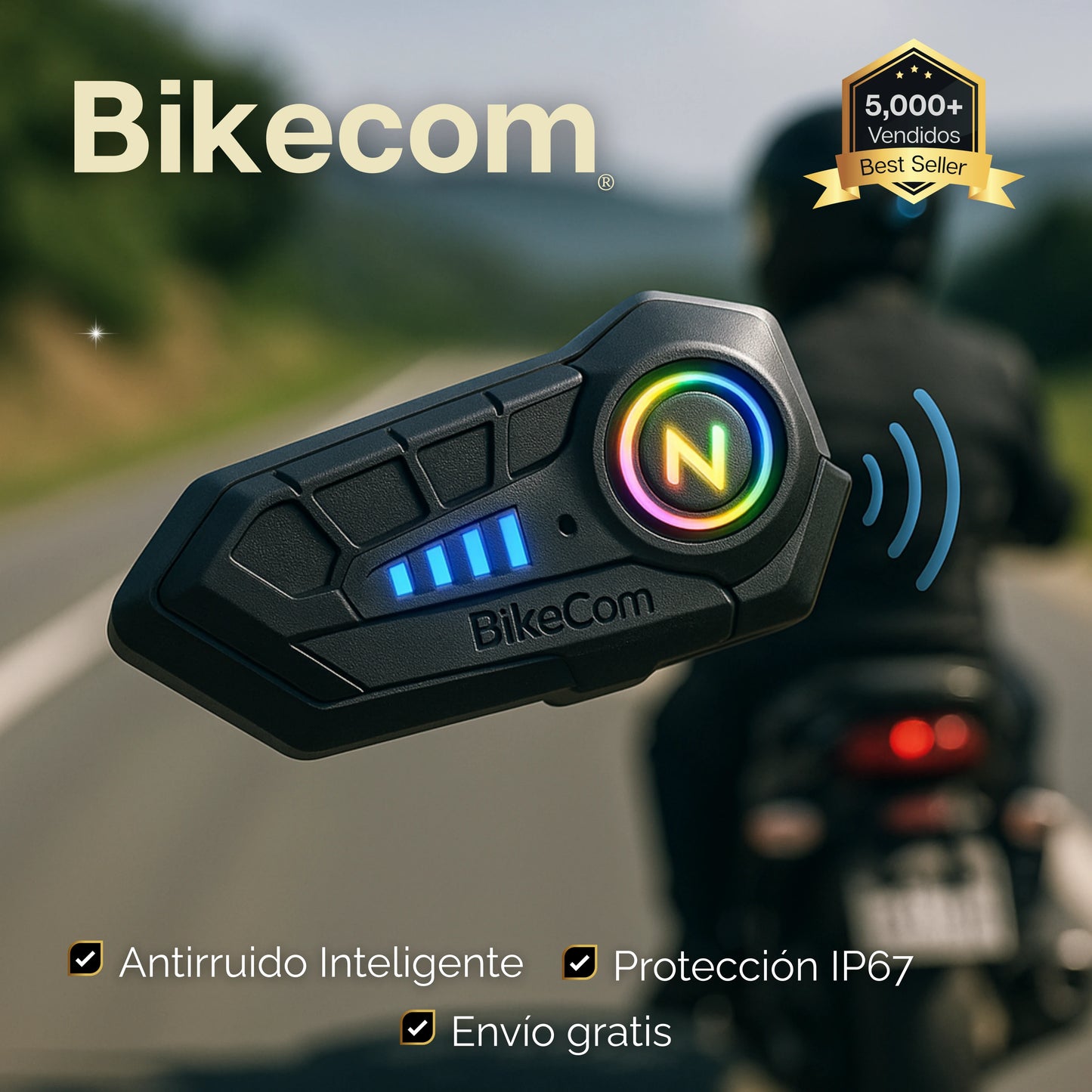 bikecom | Bluetooth para Casco con Antirruido Inteligente