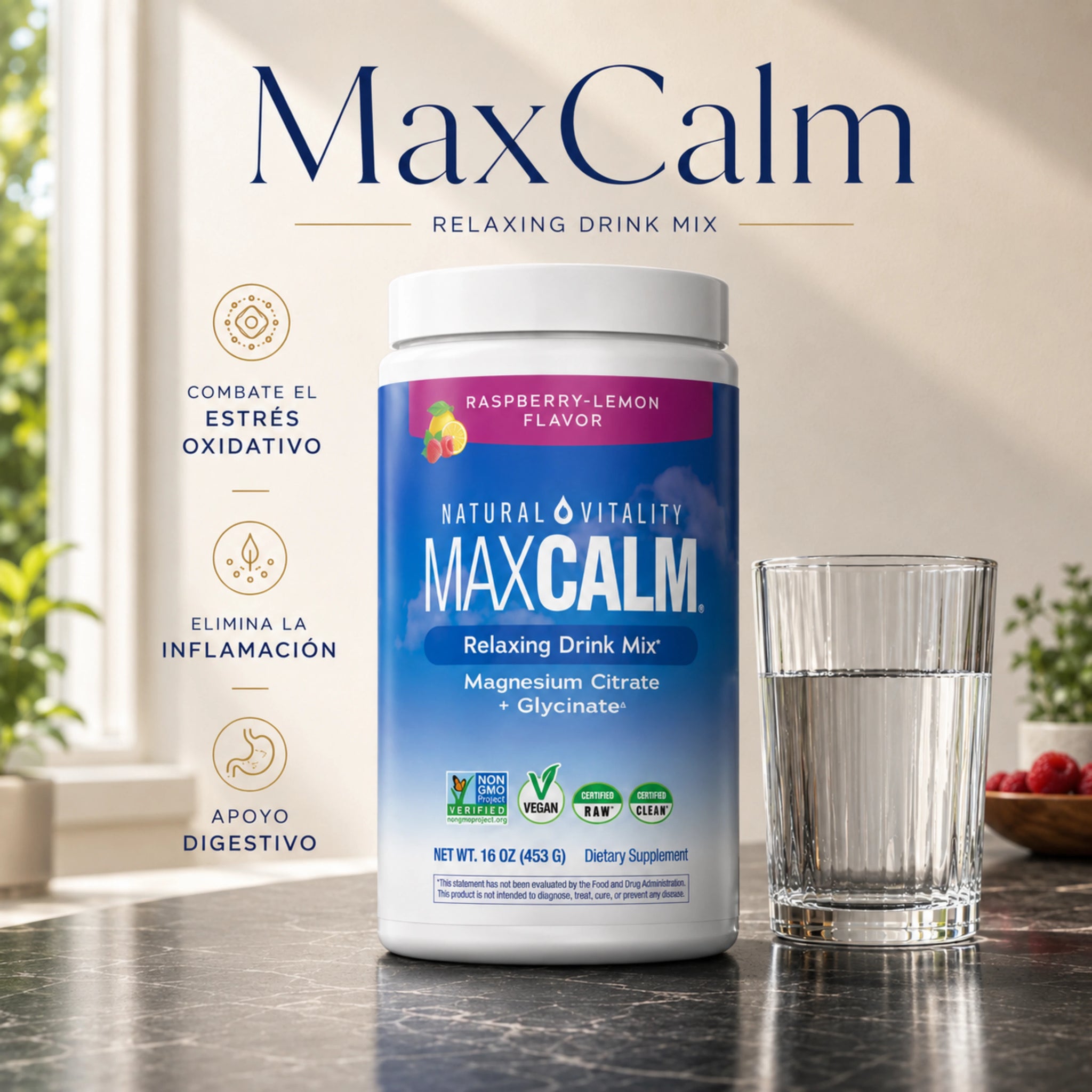 MaxCalm | Suplemento Citrato + Glicinato de Magnesio