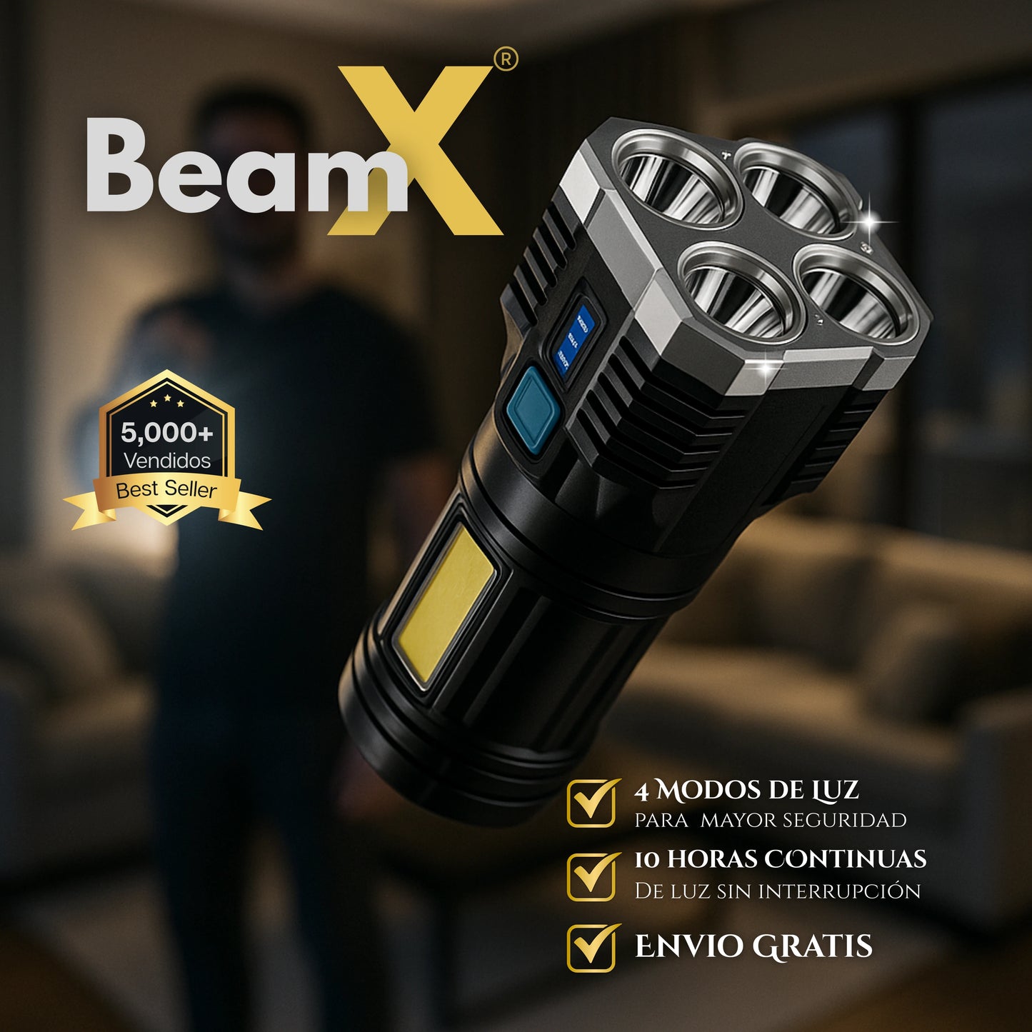 BeamX | Linterna Multifuncional Profesional