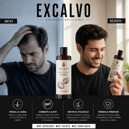 Excalvo Shampoo Anticaída con Bloqueador de DHT