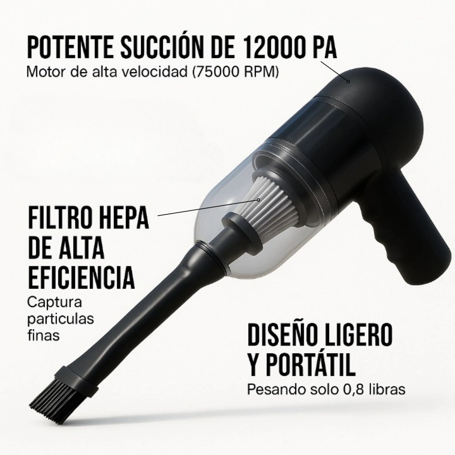 Vortify | Aspiradora Portátil Premium